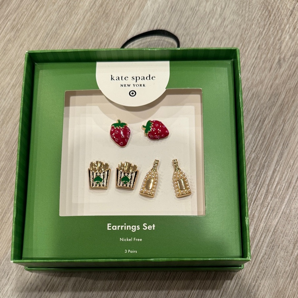 New In Box Kate Spade x Target 3 Pair Earring Set